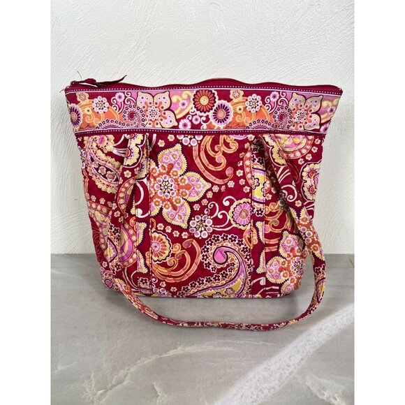 Vera Bradley Pink Floral‎ Paisley Double Handle Tote Back Size 11.5"x14.5"x4.5" - Picture 4 of 9